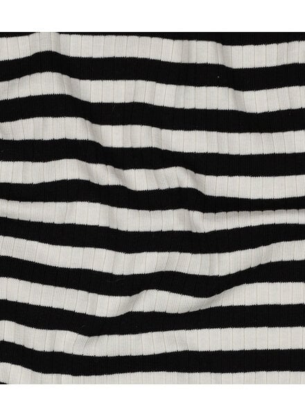 Madeline zwart streepjes - geribbelde tricot