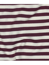 Madeline aubergine / ecru gestreept - prachtige stevige french terry