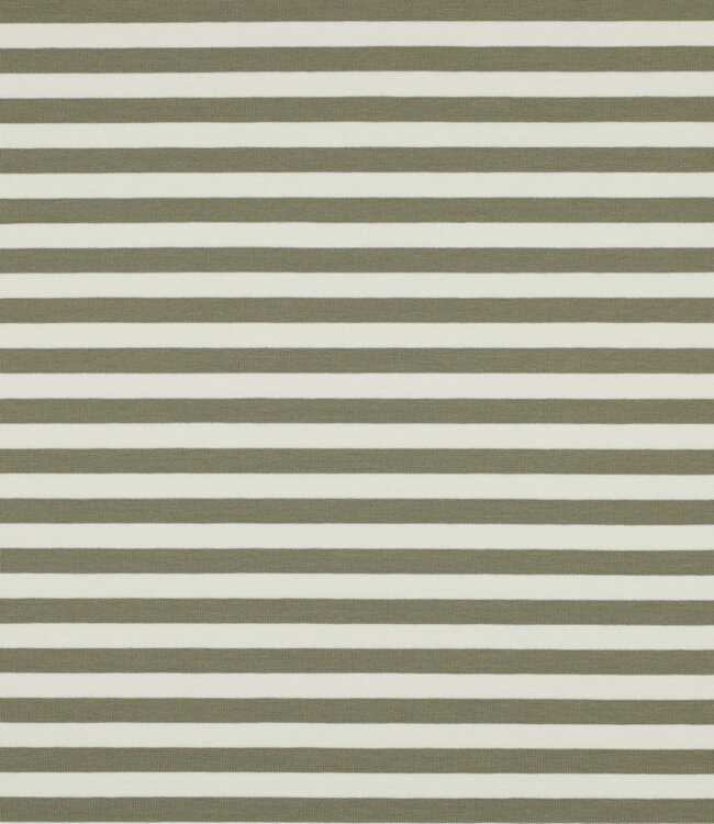 Madeline licht khaki / ecru gestreept - prachtige stevige french terry