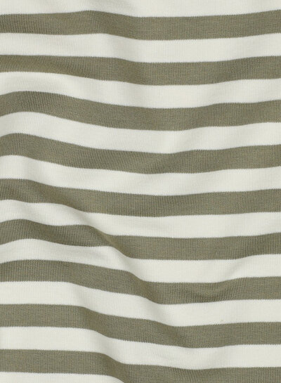 Madeline licht khaki / ecru gestreept - prachtige stevige french terry