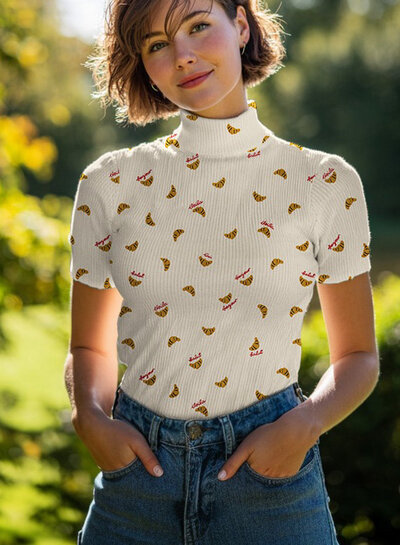croissants - geribbelde tricot