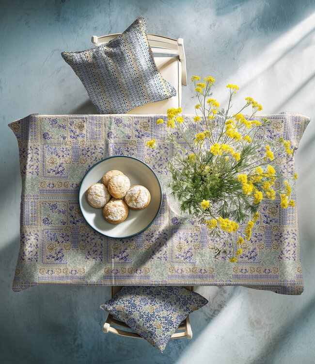 blue tiles - linnen look canvas