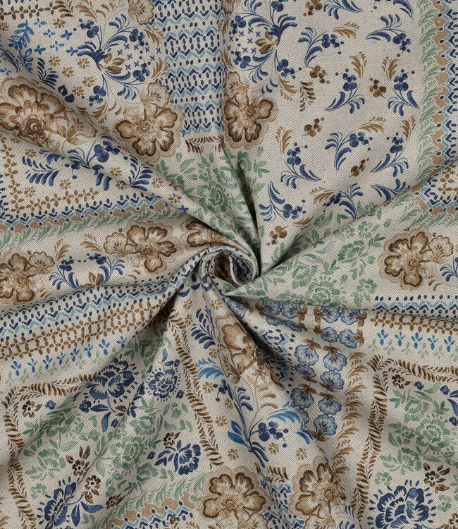 blue tiles - linnen look canvas