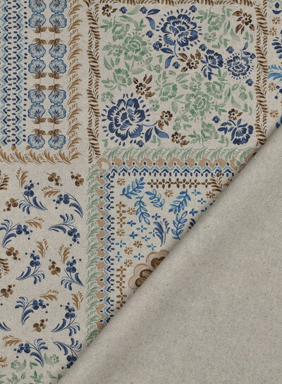 blue tiles - linnen look canvas