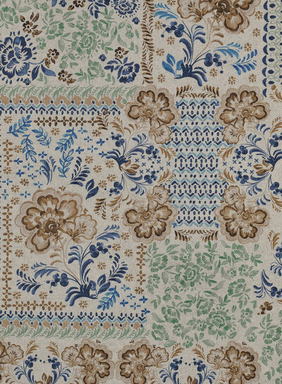 blue tiles - linnen look canvas