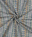 folk stripe blue - linnen look canvas