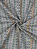 folk stripe blue - linnen look canvas