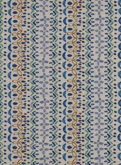 folk stripe blue - linnen look canvas