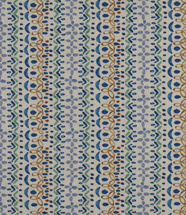 folk stripe blue - linnen look canvas