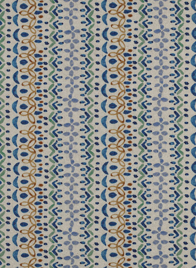 folk stripe blue - linnen look canvas