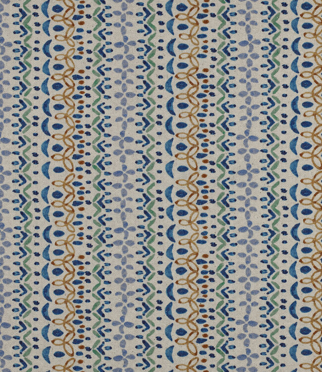 folk stripe blue - linnen look canvas