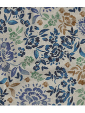 bohemian floral blue - linnen look canvas