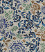 bohemian floral blue - linnen look canvas