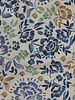 bohemian floral blue - linnen look canvas