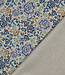 bohemian floral blue - linnen look canvas
