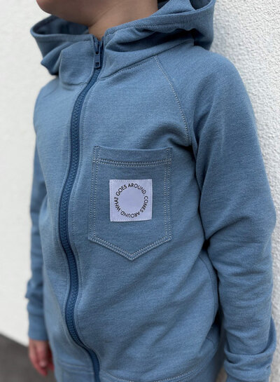 Poppy fabrics bleached denim look - french terry