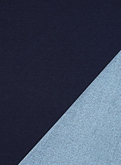 Poppy fabrics dark blue denim look - French terry