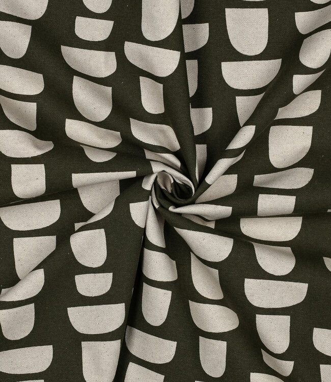 graphic olive - linnen look canvas