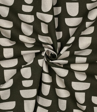 graphic olive - linen look canvas