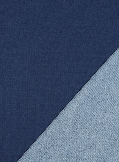 Poppy fabrics blue denim look - french terry