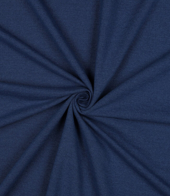 Poppy fabrics blauw denim look - french terry
