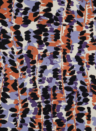 Poppy fabrics abstract print lilac - cotton viscose