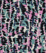 Poppy fabrics petrol roze abstracte print - katoen viscose