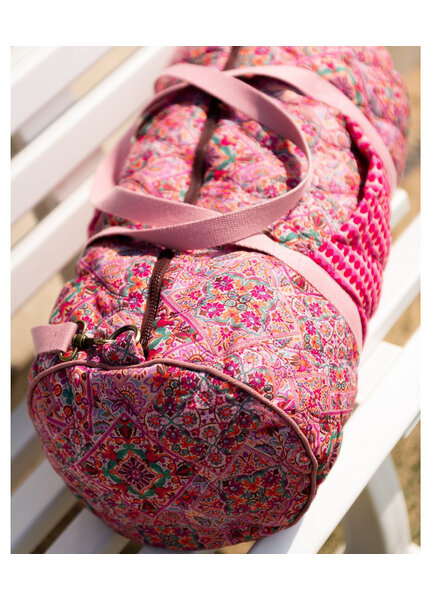 Poppy fabrics Oilily style roze - gematelasseerde katoen - stepper