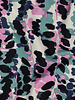 Poppy fabrics petrol roze abstracte print - katoen viscose