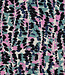 Poppy fabrics petrol roze abstracte print - katoen viscose