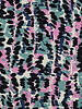 Poppy fabrics petrol roze abstracte print - katoen viscose