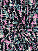 Poppy fabrics petrol pink abstract print - cotton viscose