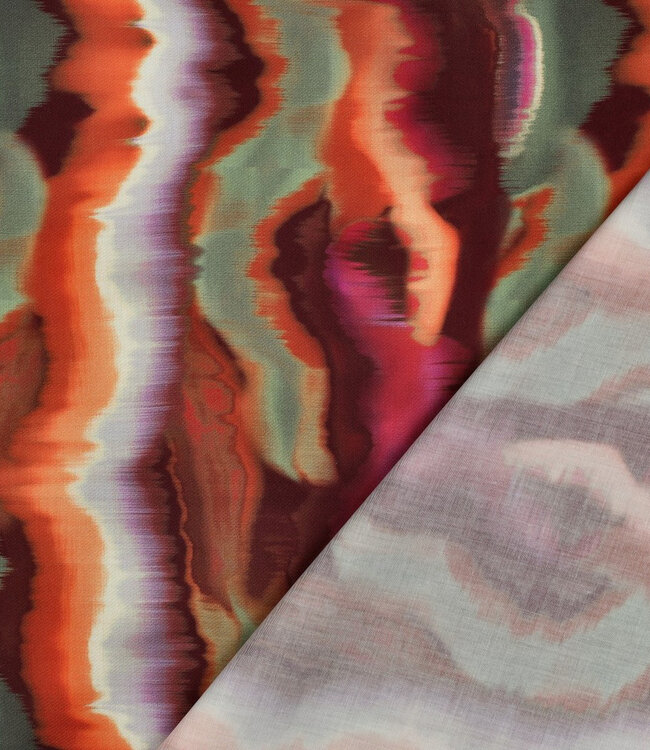 Poppy fabrics multicolor abstracte strepen - satijn katoen