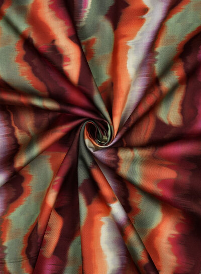 Poppy fabrics multicolor abstract stripes - cotton satin
