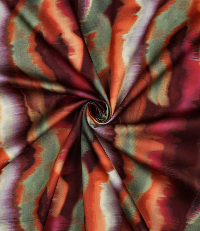 Poppy fabrics multicolor abstracte strepen - satijn katoen