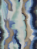 Poppy fabrics blue abstract stripes - cotton satin