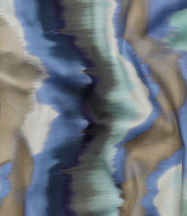 Poppy fabrics blauw abstracte strepen - satijn katoen