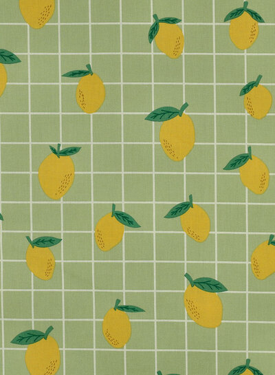 coated cotton / canvas lemon green