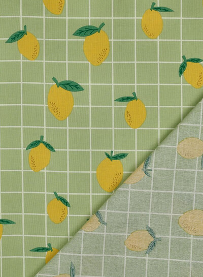 coated cotton / canvas lemon green