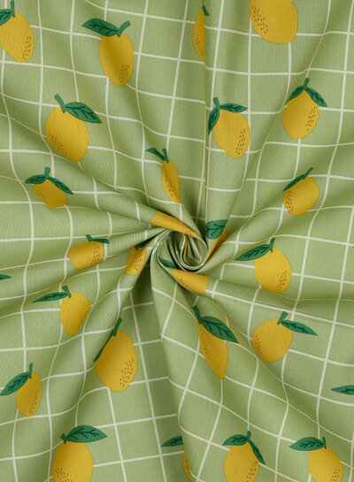 coated cotton / canvas lemon green