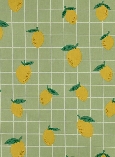 coated cotton / canvas lemon green