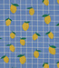 coated katoen / canvas citroenen blauw