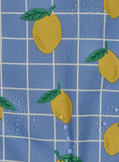 coated cotton / canvas lemons blue