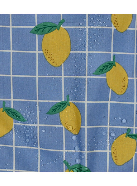 coated cotton / canvas lemons blue