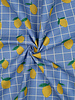 coated cotton / canvas lemons blue