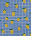 coated katoen / canvas citroenen blauw
