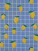 coated cotton / canvas lemons blue