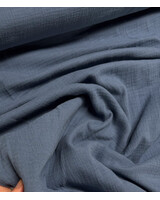 tetra double gauze denimblauw - 160 cm breedte