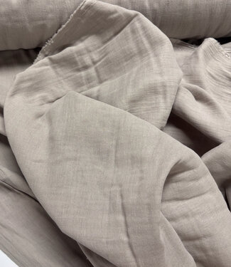 tetra double gauze vergrijsd beige - 160 cm breedte