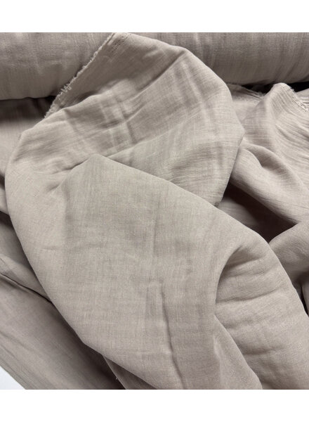 tetra double gauze vergrijsd beige - 160 cm breedte